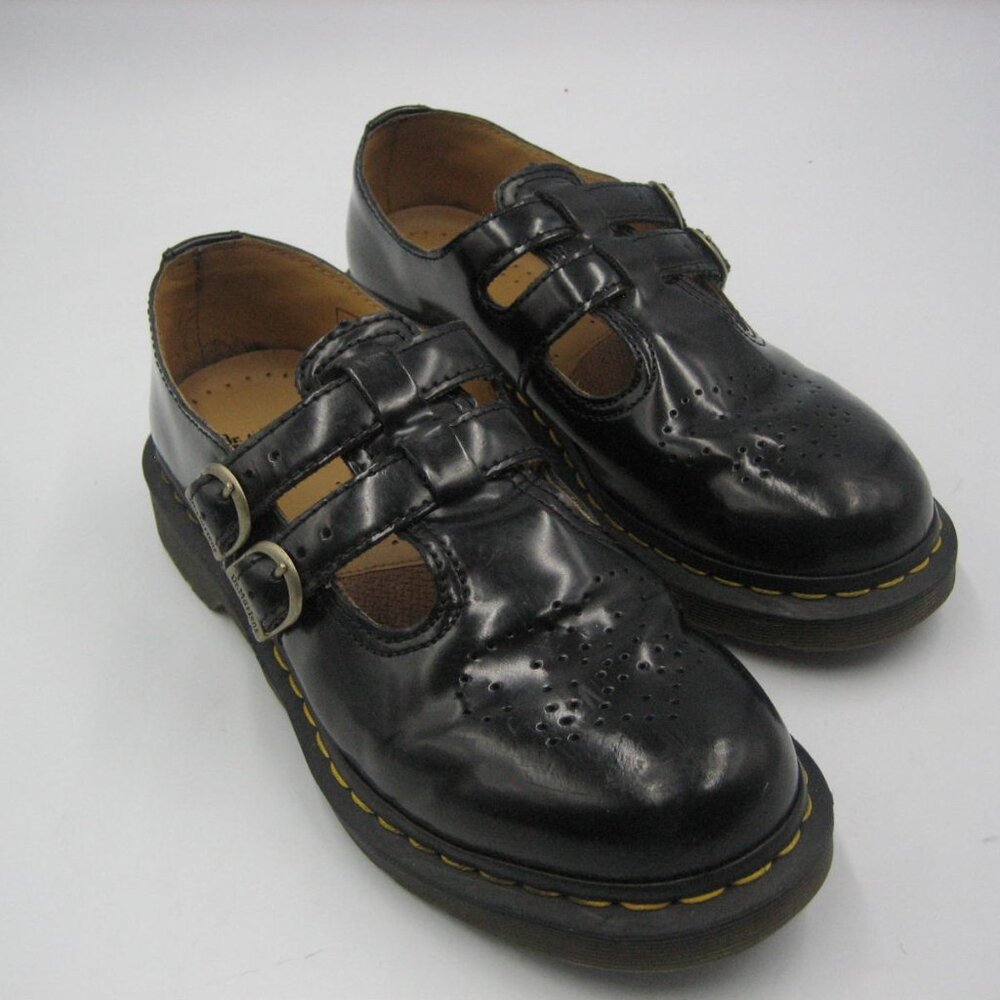 Doc Dr. Martens Women's Mary Jane Black Leather Shoes 12916 -US Size 9